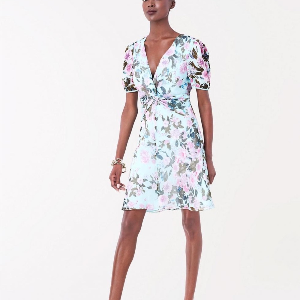 NWT size 4 - Diane von Furstenberg DVF silk Jillian dress in Lilac Small Lagoon